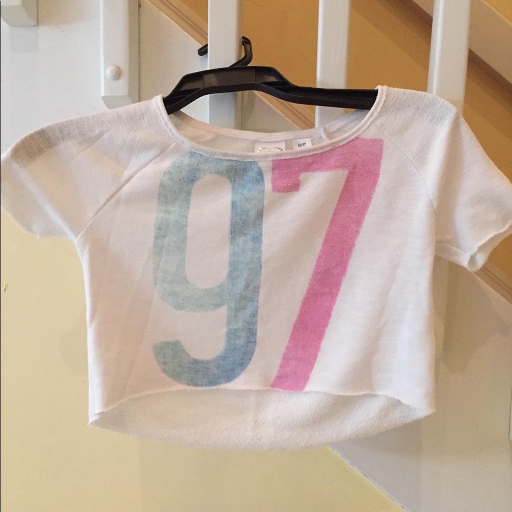 **SOLD**Crop Top Short Sleeve Sweatshirt